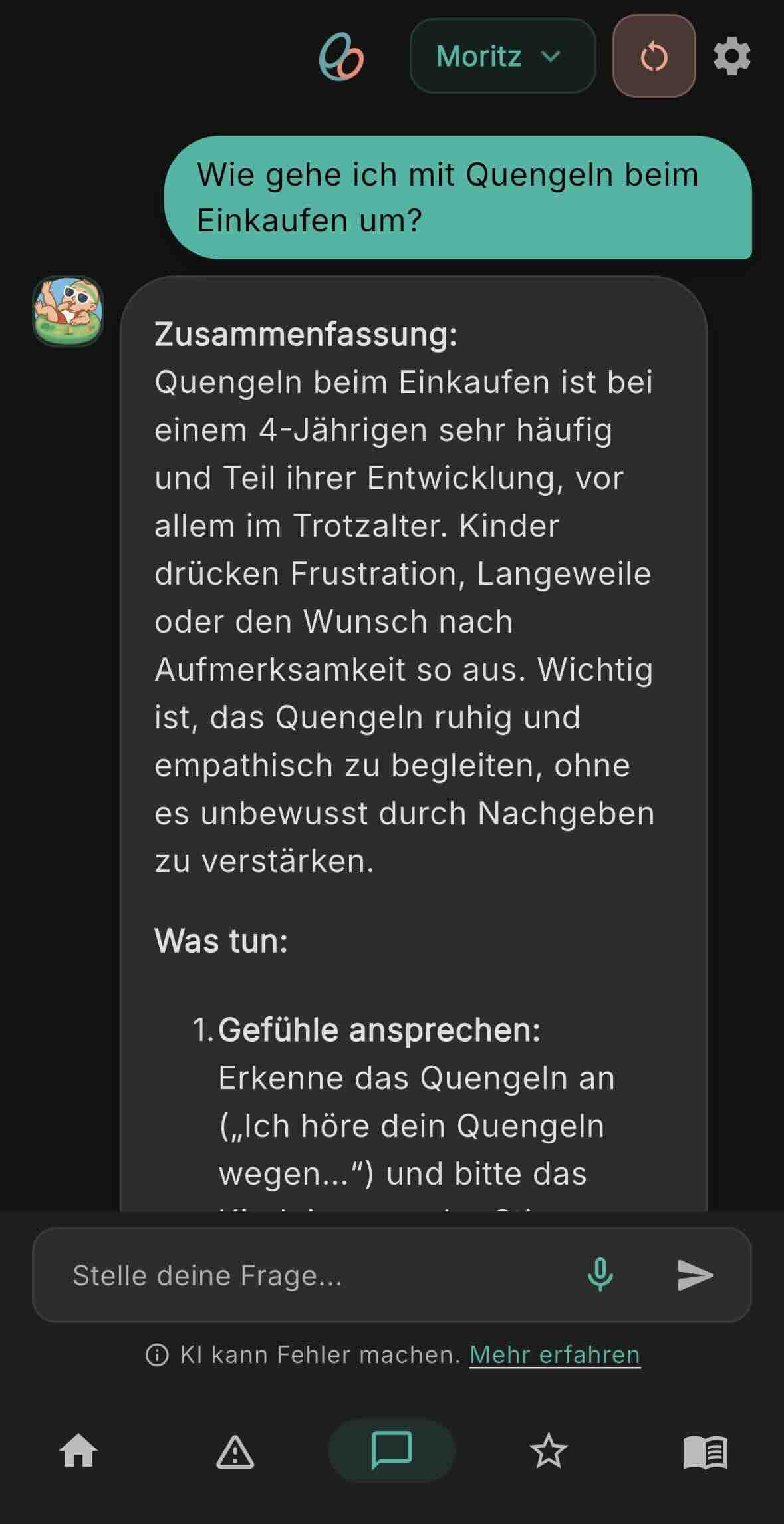 Sofortige Hilfe in schwierigen Momenten