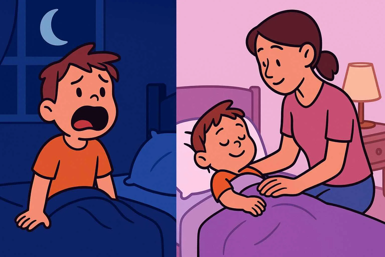Terrores nocturnos en niños: guía completa vs. pesadillas (3-7 años)