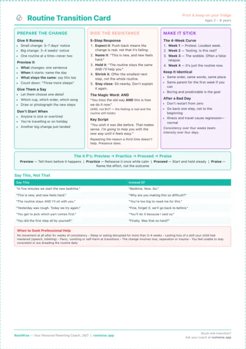 Routine Transition Planner